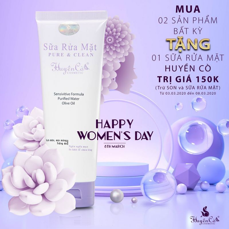 Mỹ phẩm Huyền Cò mua 2 tặng 1 sữa rửa mặt